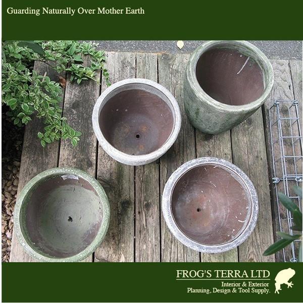 【法人宛限定商品】アビス ソニア ミドル M ABYSS （直径37cm×H32cm）（底穴あり）陶器製 アンティーク仕上げ サンドブラスト 園芸 プランター ポット |  | 04