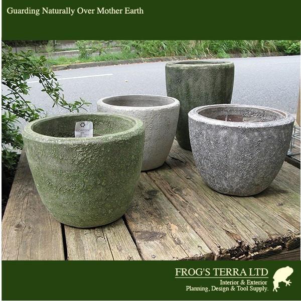 【法人宛限定商品】アビス ソニア ミドル M ABYSS （直径37cm×H32cm）（底穴あり）陶器製 アンティーク仕上げ サンドブラスト 園芸 プランター ポット |  | 05