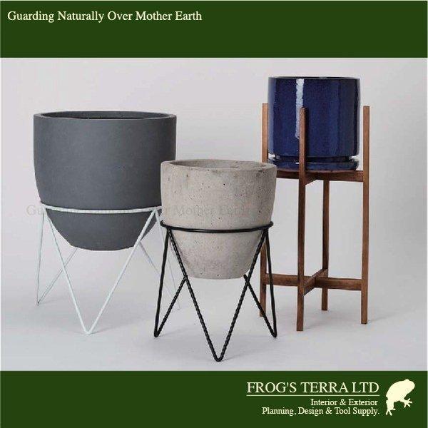 ウッドポットスタンド 43S 花台（ロ44.5cm×H43cm）（花台/スタンド）グリーン オフィス 店舗用 カフェ レストラン |  | 05