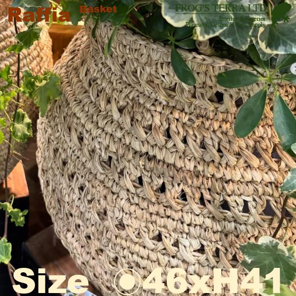 Raffia Basket L B5239（直径46cm×H41cm）（底穴なし）（8号対応）（植物繊維/ヤシ繊維）（植木鉢/鉢カバー）（プランター/寄せ植え/ポット） |  | 01