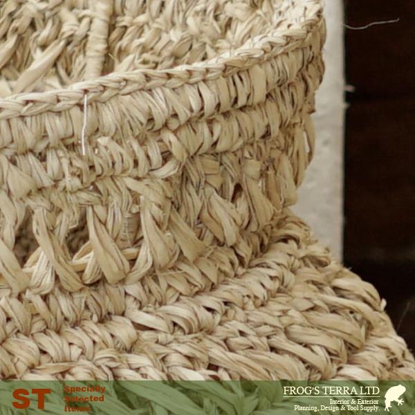 Raffia Basket L B5239（直径46cm×H41cm）（底穴なし）（8号対応）（植物繊維/ヤシ繊維/寄植え/ポット） |  | 01