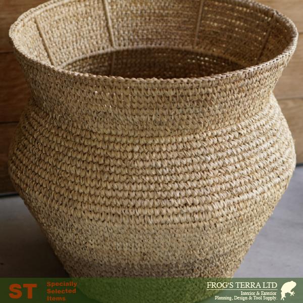 Raffia Basket L B5241（直径37cm×H36cm）（底穴なし）（8号対応）（植物繊維/ヤシ繊維/鉢カバー） |  | 01