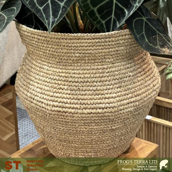 Raffia Basket L B5241（直径37cm×H36cm）（底穴なし）（8号対応）（植物繊維/ヤシ繊維/鉢カバー） |  | 02