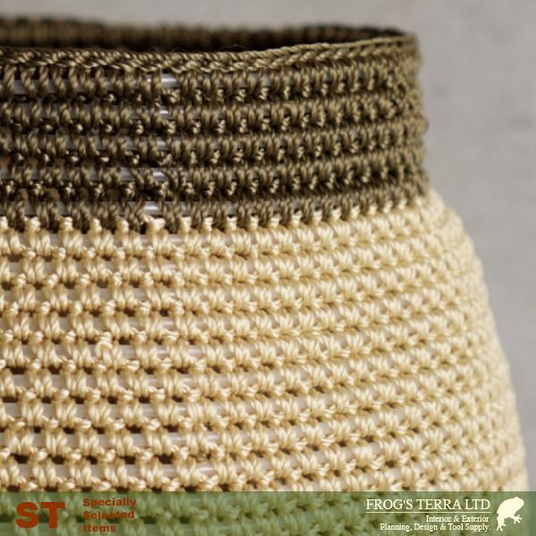 Crochet Basket B6244（直径24cm×H23cm）（底穴なし）（5号対応）（PP繊維）（植木鉢/鉢カバー）（プランター/寄せ植え/ポット） |  | 02