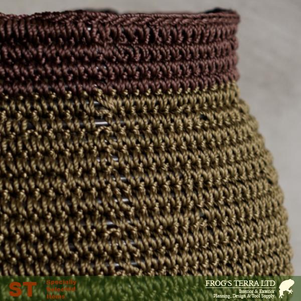 Crochet Basket B6244（直径24cm×H23cm）（底穴なし）（5号対応）（PP繊維）（植木鉢/鉢カバー）（プランター/寄せ植え/ポット） |  | 03