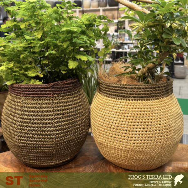 Crochet Basket B6244（直径24cm×H23cm）（底穴なし）（5号対応）（PP繊維）（植木鉢/鉢カバー）（プランター/寄せ植え/ポット） |  | 04