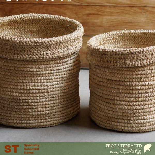 Raffia Basket B6245（直径26cm×H30cm）（底穴なし）（7号対応）（植物繊維/ヤシ繊維）（植木鉢/鉢カバー）（プランター/寄せ植え/ポット） |  | 01