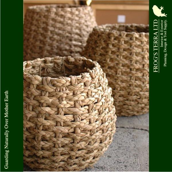 Lush Basket S B8210（直径39cm×H35cm）（底穴なし）（植物繊維）（植木鉢/鉢カバー）（プランター/寄せ植え/ポット） |  | 01