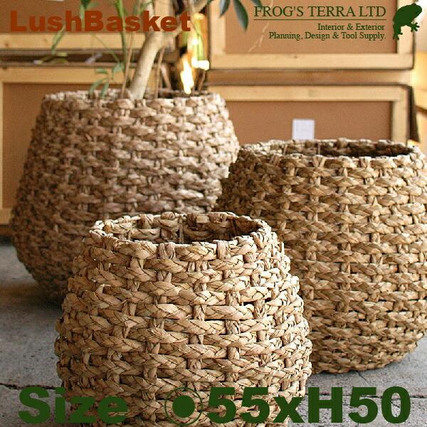 Lush Basket  L  B8212（直径55cm×H50cm）（底穴なし）（植物繊維）（植木鉢/鉢カバー） | 