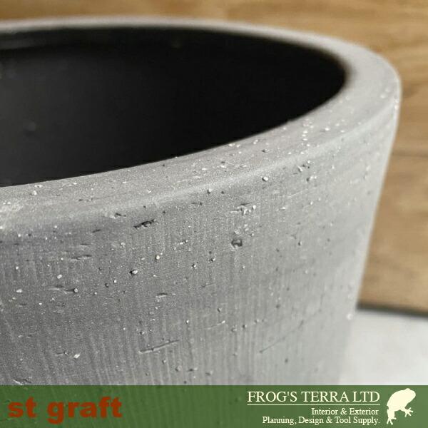 【屋外対応】Stone Ware Ceramic C1301（直径24cm×H23cm）（底穴あり/受皿付）（陶器製）（プランター/サボテン/多肉/寄植/観葉鉢） |  | 02