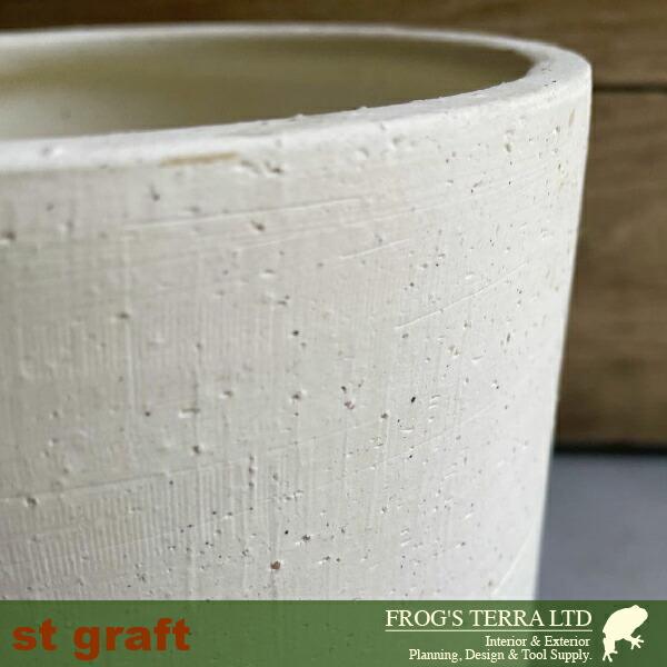 Stone Ware Ceramic C1303（直径16cm×H16cm）（底穴なし/木スタンド付）（陶器製）（プランター/サボテン/多肉/寄植/観葉鉢） |  | 01