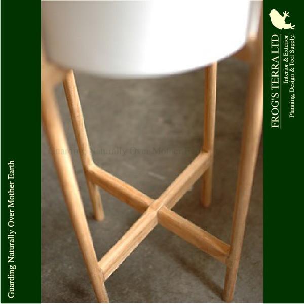 クロススタンドポット C3330（直径23cm×H21.5cm）（底穴なし）（陶器製）（木スタンド付セット）（プランター/ポット） |  | 01