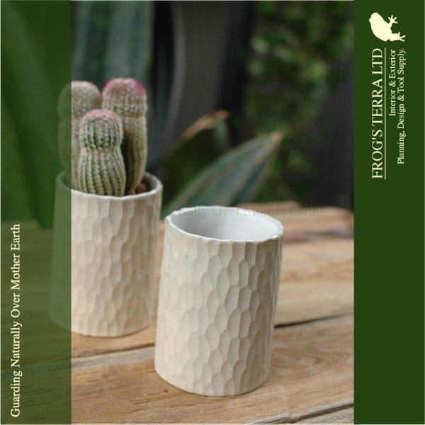 C6324・6個セット（直径8cm×H11cm）（底穴なし）（陶器製）（鉢カバー/防水/観葉鉢） | 