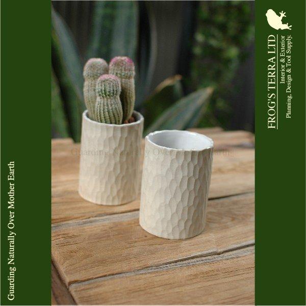 C6324・6個セット（直径8cm×H11cm）（底穴なし）（陶器製）（鉢カバー/防水/観葉鉢） |  | 01