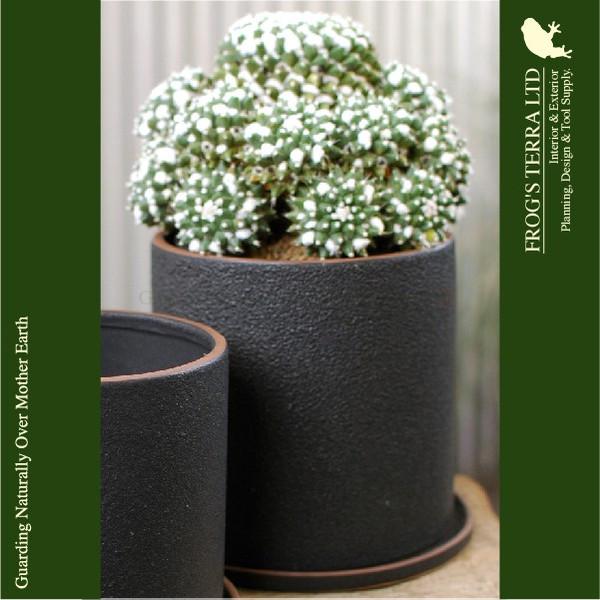 【屋外対応】Lava Pot C7319（直径16cm×H16cm）（底穴あり/受皿付）陶器製 プランター サボテン 多肉 寄植 観葉鉢 |  | 04
