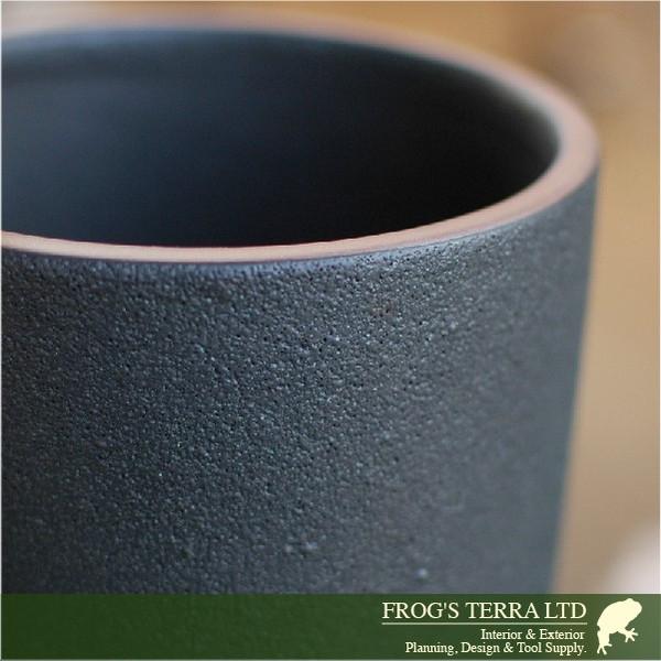 Lava Pot C7320 ２個セット（直径12cm×H14cm）（底穴あり/受皿付）陶器製 プランター サボテン 多肉 寄植 観葉鉢 |  | 01