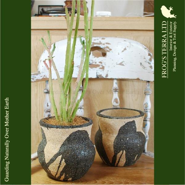 Drip Pot  C7335  ２個セット（直径16cm×H16cm）（底穴なし）（陶器製）（プランター/サボテン/多肉/寄植/観葉鉢） |  | 01