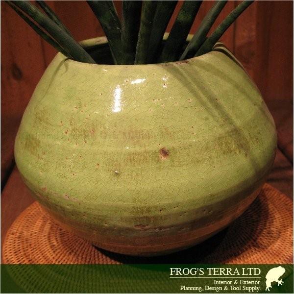 アンティークカラード丸鉢  M  同色２個セット  C9385（直径20cm×H15cm）（底穴なし）（植木鉢/鉢カバー）（陶器製）（プランター）（園芸） |  | 03