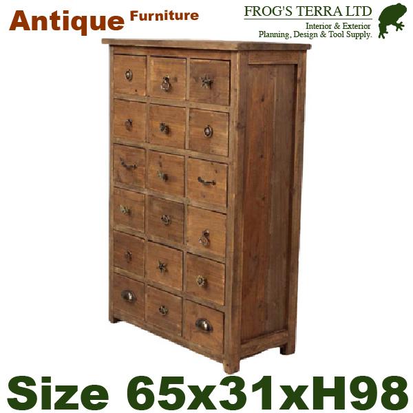 【送料別途見積商品】デコレイションチェスト（W65cm×D31cm×H98cm）（アンティークウッド製）（什器/店舗用） | 