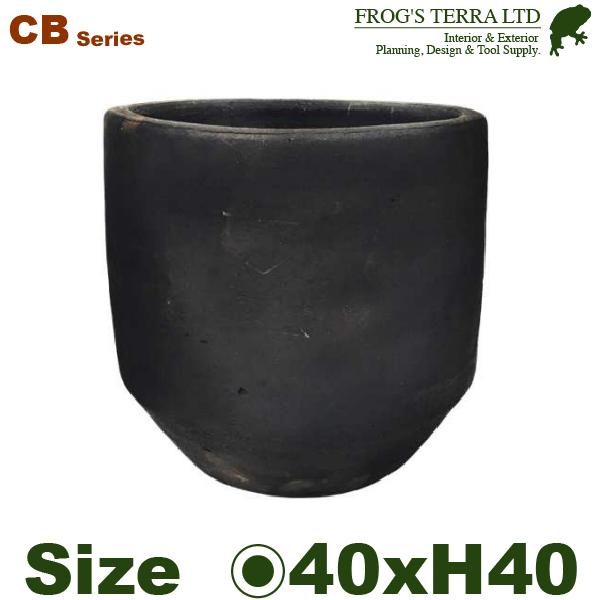 CB ラウンドテラ LL（直径40cm×H40cm）（底穴あり 土もの 陶器鉢 テラコッタ 手作り エンボス ろくろ ポット） | 