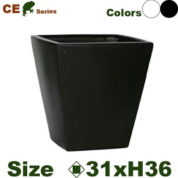 【屋外対応】MH CE 角鉢31（ロ31cm×H31cm）（底穴あり）（陶器製 イコミ製法 軽量プランター ポット） |  | 01