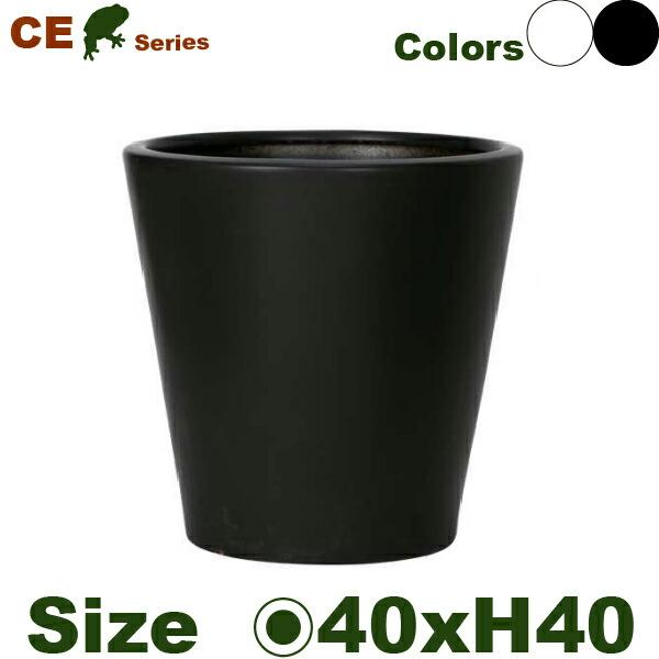 【屋外対応】MH CE 丸鉢40（直径40cm×H40cm）（底穴あり）（尺鉢対応 陶器製 イコミ製法 軽量プランター ポット） | 