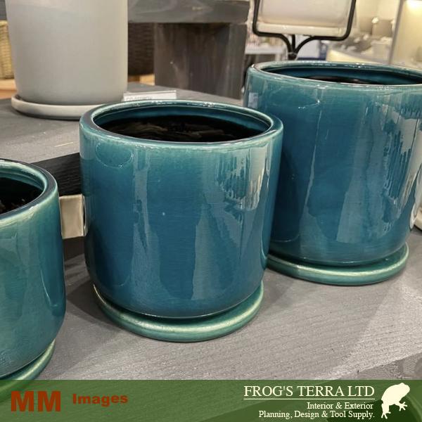 クロノス L 同色2個セット（直径16cm×H15cm）（底穴あり/受皿付）（陶器製）（プランター/盆栽/多肉/寄植/観葉鉢） |  | 10