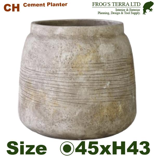 セメントファイバー ラインアーン  M  CH01-45（直径45cm×H43cm）（底穴あり）ファイバークレイ | 