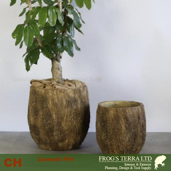 【屋外対応】MH Cファイバー ウッディ  M  CH04-45（直径45cm×H50cm）（底穴あり）Fクレイ |  | 01