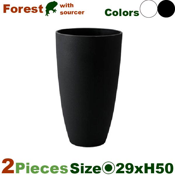 MM フォレスト トール M 2個セット（直径29cm×H50cm）（底穴あり/受皿付）（再生プラ）（植木鉢/鉢カバー）（プランター/園芸/寄せ植え/ポット） |  | 01