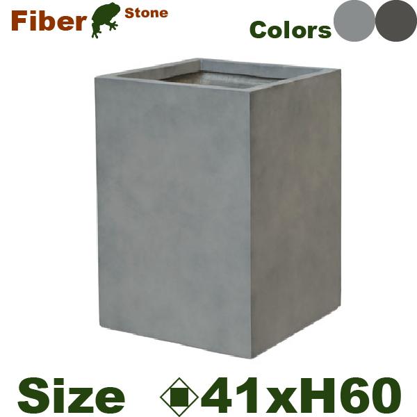 ミロスロング L(ロ41cm×H60cm）（底穴なし） ファイバーストーン スクエア プランター ポット 大型プランター 軽量 | 