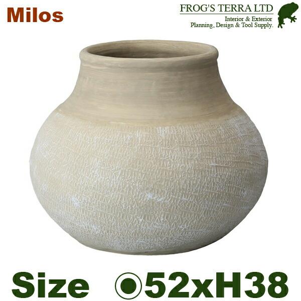ミロス S（直径52cm×H38cm）底穴なし 陶器製 鉢カバー 大型 ツボ ショップディスプレイ | 