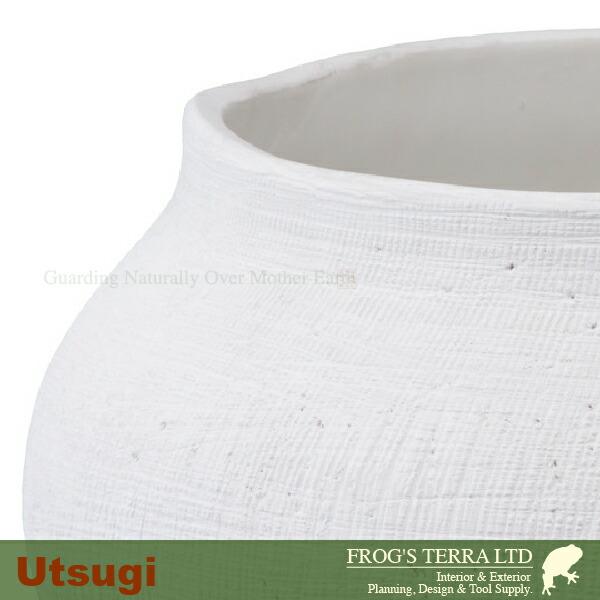 空木 うつぎ CQ-040L （直径34cm×H22cm）（底穴なし）（陶器製 花器 日本の美） |  | 01