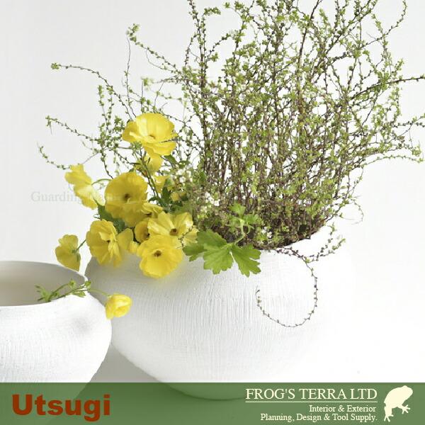 空木 うつぎ CQ-040L （直径34cm×H22cm）（底穴なし）（陶器製 花器 日本の美） |  | 02