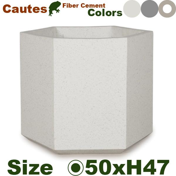【屋外対応】【法人宛】YT コーテス ヘックス L CAUTES（W50cm×H47.5cm）（底穴あり）Cファイバー プランター_1