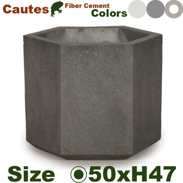 【屋外対応】【法人宛】YT コーテス ヘックス L CAUTES（W50cm×H47.5cm）（底穴あり）Cファイバー プランター_2