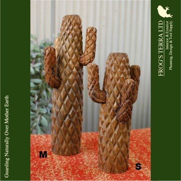 チークサボテン・S・オブジェ・CuctusS（直径15cm×H30cm）（デコレーション/オーナメント/チーク材） |  | 02