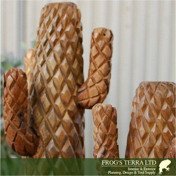 チークサボテン・S・オブジェ・CuctusS（直径15cm×H30cm）（デコレーション/オーナメント/チーク材） |  | 03