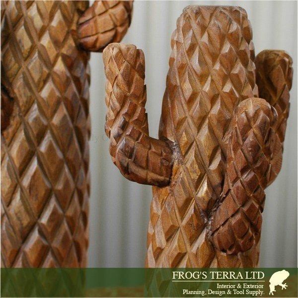 チークサボテン・S・オブジェ・CuctusS（直径15cm×H30cm）（デコレーション/オーナメント/チーク材） |  | 04