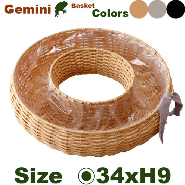 ジェミニ リング L CV-014L（直径34cm×H9.5cm）（底穴なし）（再生プラ）（植木鉢/鉢カバー/リース）（プランター/園芸/寄せ植え/ポット） |  | 01