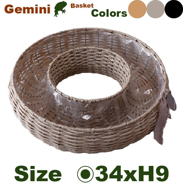 ジェミニ リング L CV-014L（直径34cm×H9.5cm）（底穴なし）（再生プラ）（植木鉢/鉢カバー/リース）（プランター/園芸/寄せ植え/ポット） |  | 02