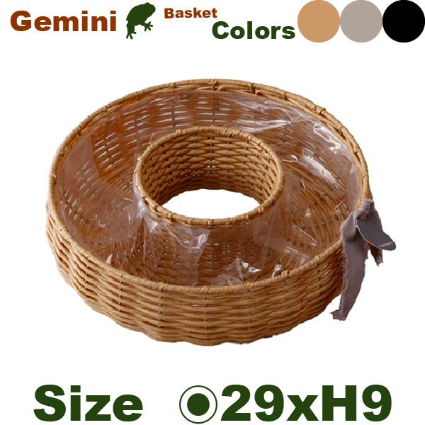 ジェミニ リング M CV-014M（直径29cm×H9.5cm）（底穴なし）（再生プラ）（植木鉢/鉢カバー/リース）（プランター/園芸/寄せ植え/ポット） |  | 02