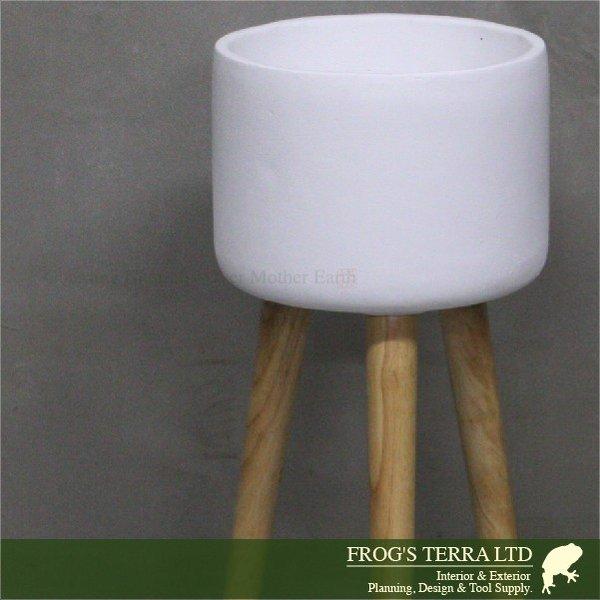 アグニボウル ハイ S CW-021/Wh（直径25cm×H54.5cm）底穴なし 植木鉢 鉢カバーの画像