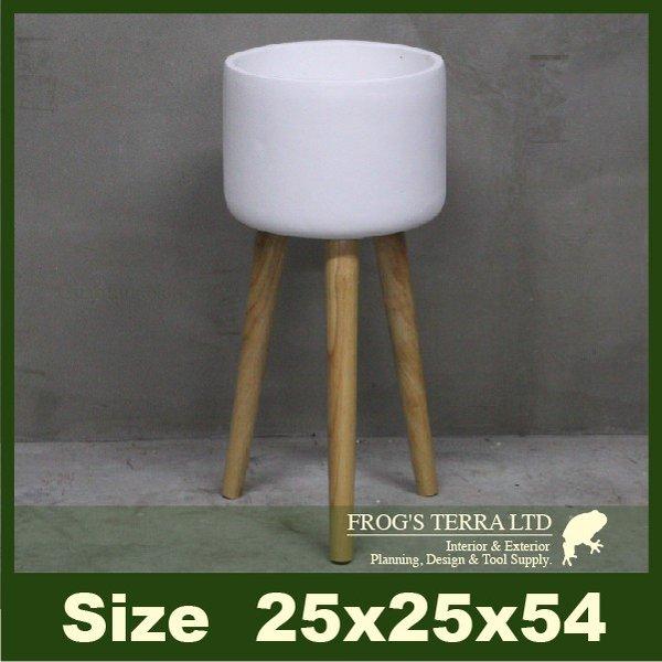 アグニボウル ハイ S CW-021/Wh（直径25cm×H54.5cm）底穴なし 植木鉢 鉢カバーの画像