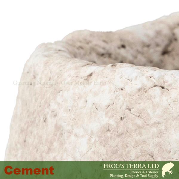 パルマ ラウンド L 同サイズ同色2個セット(直径17cm×H16cm）（底穴あり/受皿付） ファイバーストーン スクエア プランター ポット セメント 軽量 |  | 01