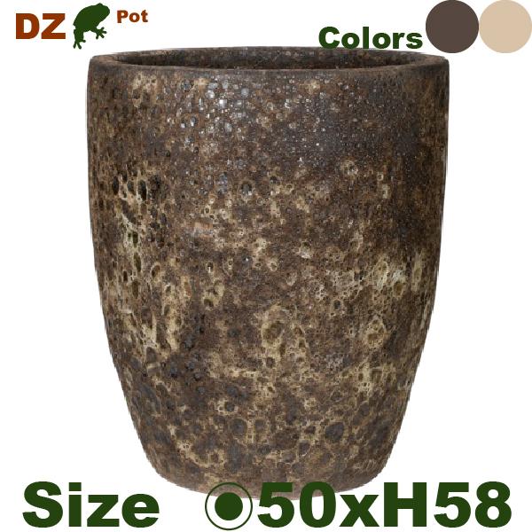 DZ ハイラウンド M（直径50cm×H58cm）（穴あり）（尺鉢対応）陶器製 観葉鉢 大型ポット 商業施設 | 