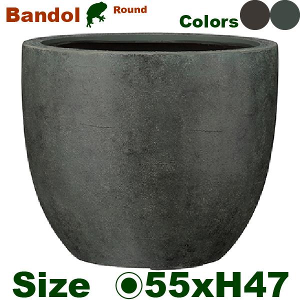 バンドール ラウンド 55 EB-BR5546 BR/CG（直径55cm×H47cm）（底穴あり）（セメントファイバー）（プランター/ポット/観葉鉢/鉢/ガーデニング） |  | 01