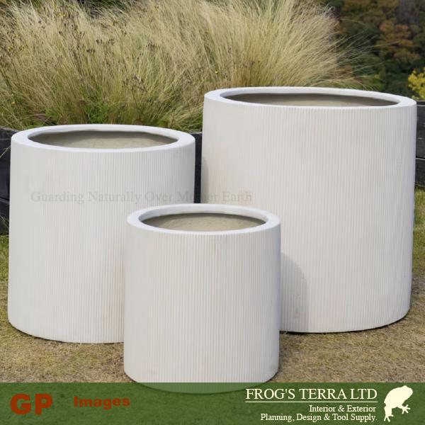 Envas エンバス シリンダー 40 （直径40cm×H40cm）（底穴あり）（10号可）（FRP製）（耐寒 耐候 軽量） |  | 04