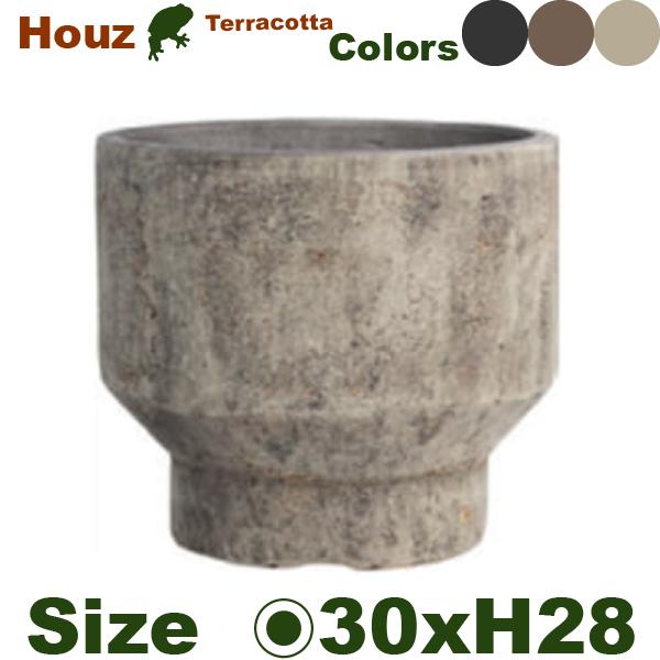 Houz ハウズ ラウンド 30（直径30cm×H28cm）（底穴あり）（8号可）（素焼製）の画像