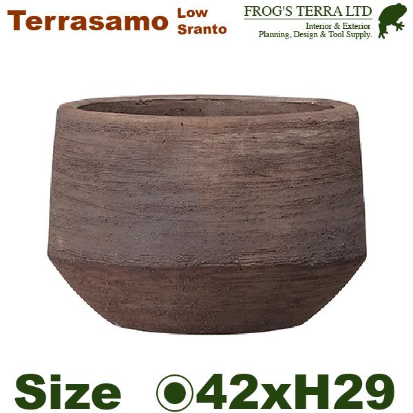テラサモ ロースラント Terrasamo 42（直径42cm×H29cm）（底穴あり ハンドメイド 土もの 陶器鉢 テラコッタ プランター 園芸 素焼 ポット） | 